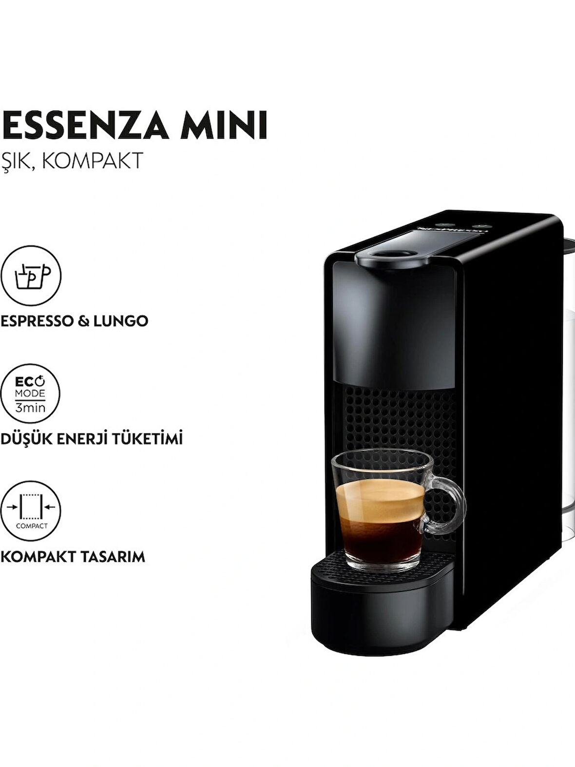 Nespresso Essenza Mini C 30 Siyah Kapsül Kahve Makinesi