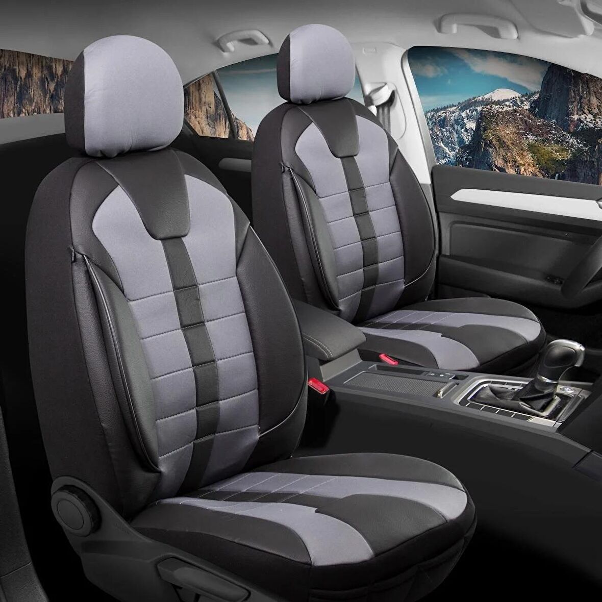 
Honda Legend Uyumlu Deri Detaylı Oto Koltuk Kılıfı Ön Arka Set Vista Siyah Füme SC