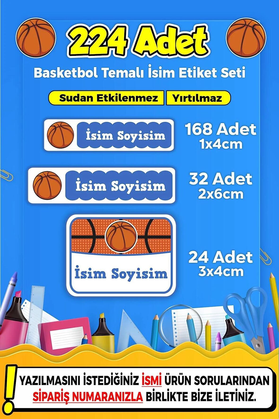 Okul Kreş Kişiye Özel İsim Yazılabilen Etiket Seti - 31