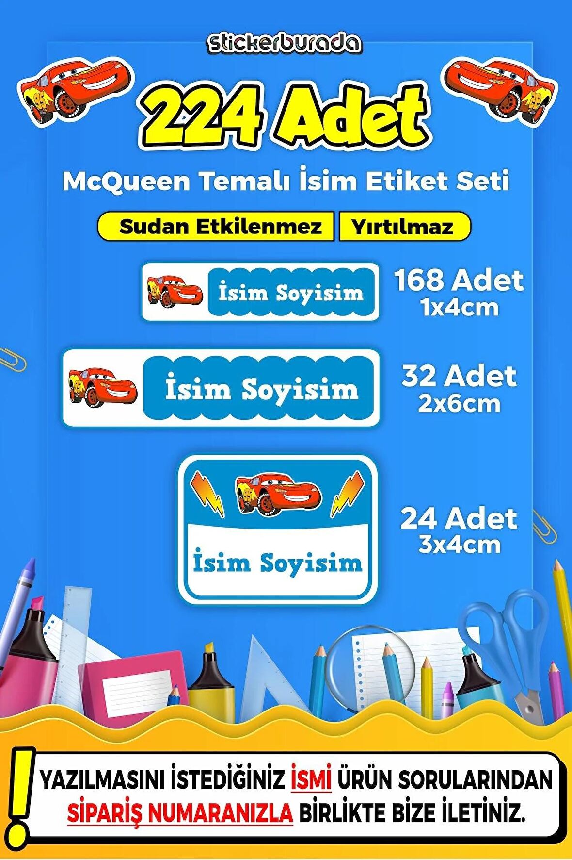 Okul Kreş Kişiye Özel İsim Yazılabilen Etiket Seti - 6
