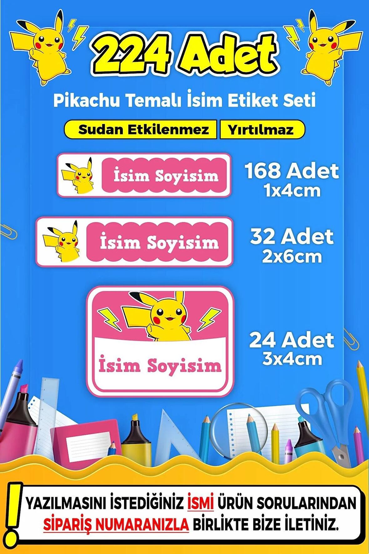 Okul Kreş Kişiye Özel İsim Yazılabilen Etiket Seti - 44