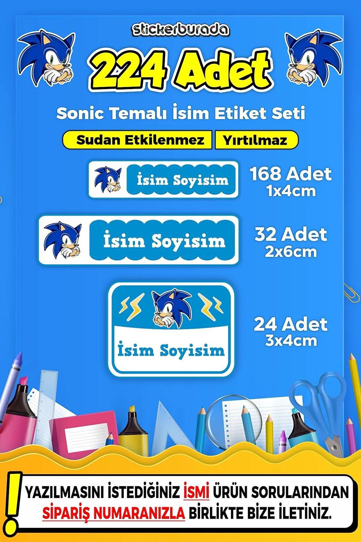 Okul Kreş Kişiye Özel İsim Yazılabilen Etiket Seti - 9