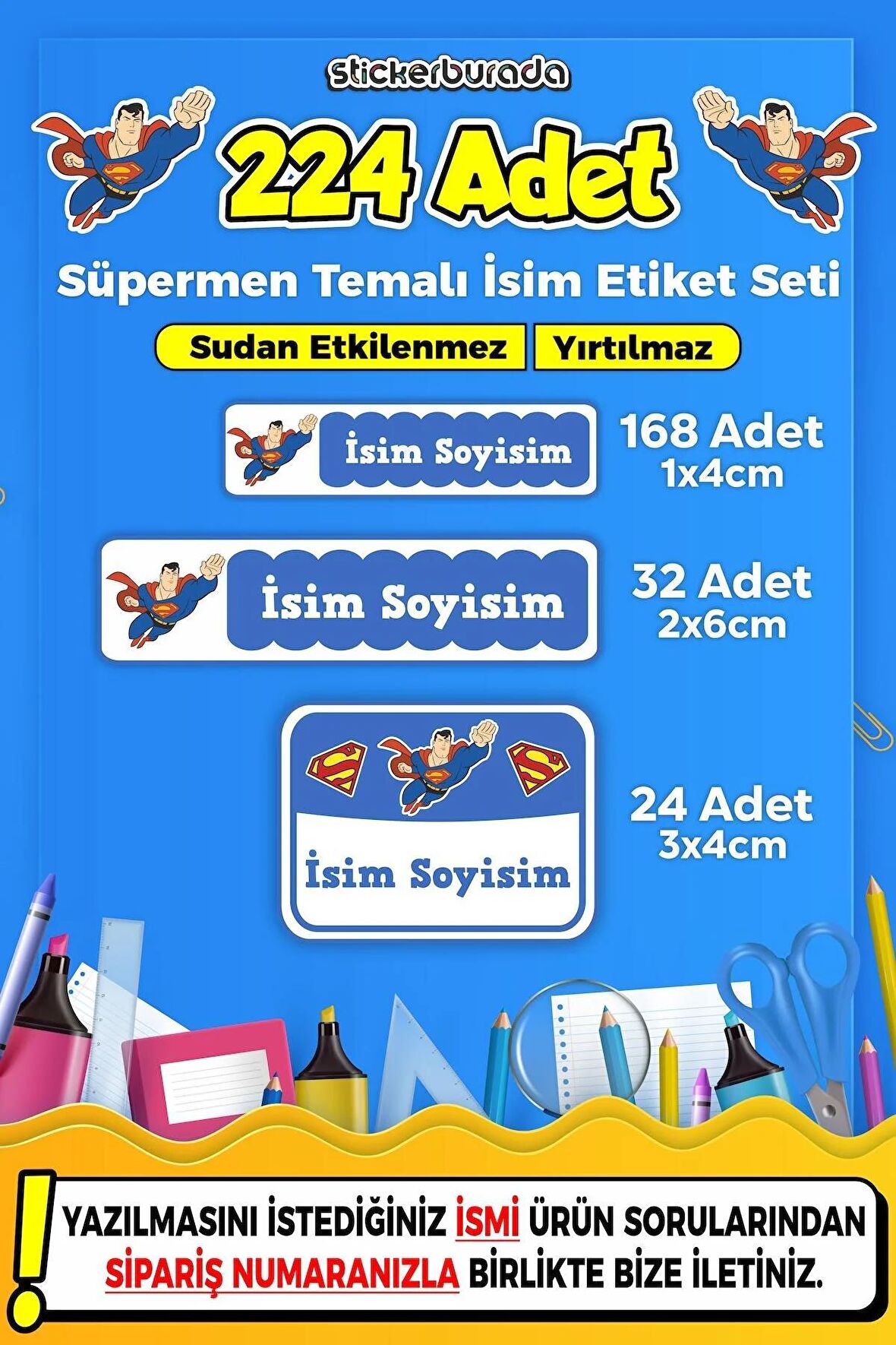 Okul Kreş Kişiye Özel İsim Yazılabilen Etiket Seti - 17
