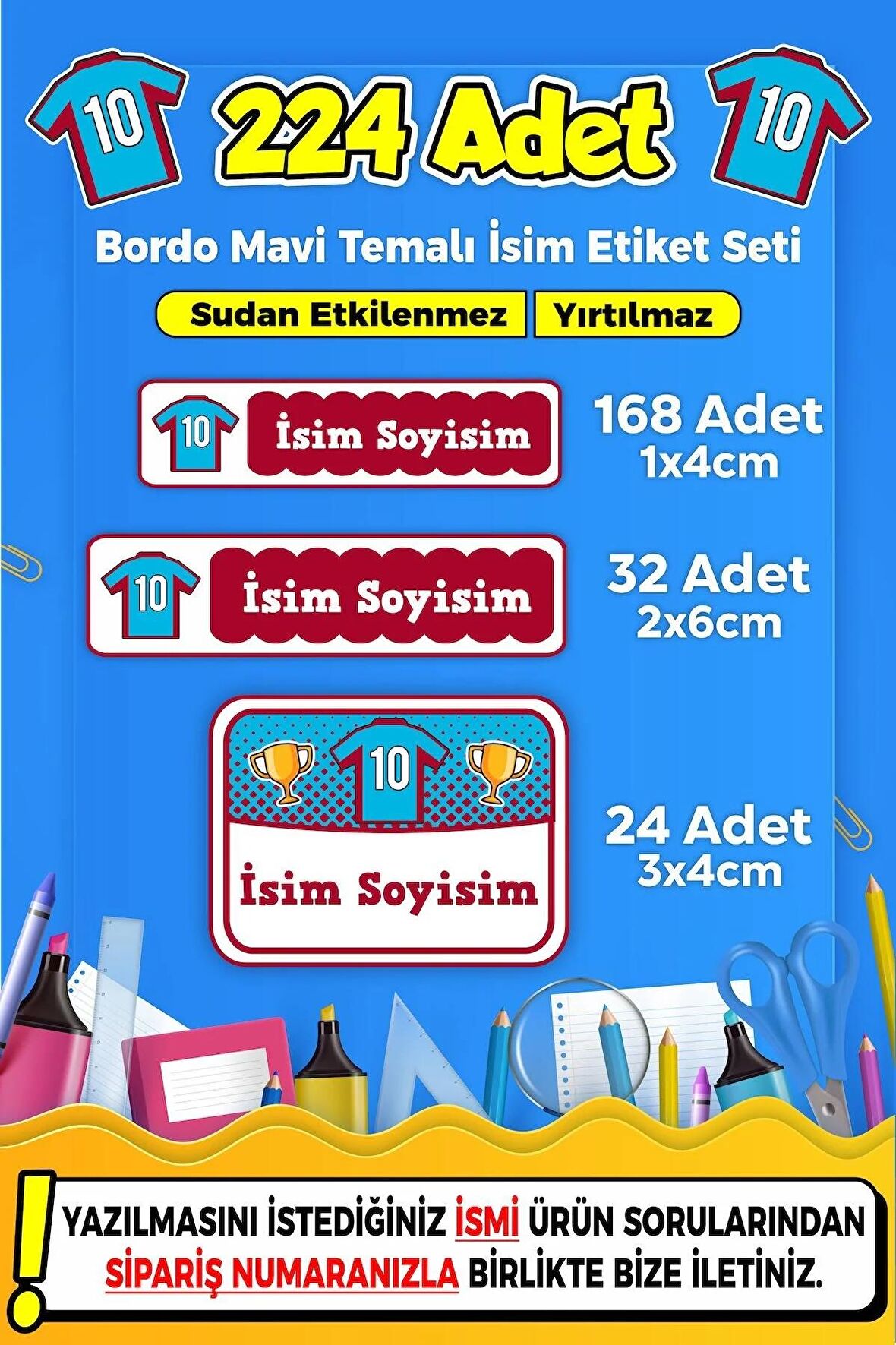 Okul Kreş Kişiye Özel İsim Yazılabilen Etiket Seti - 27