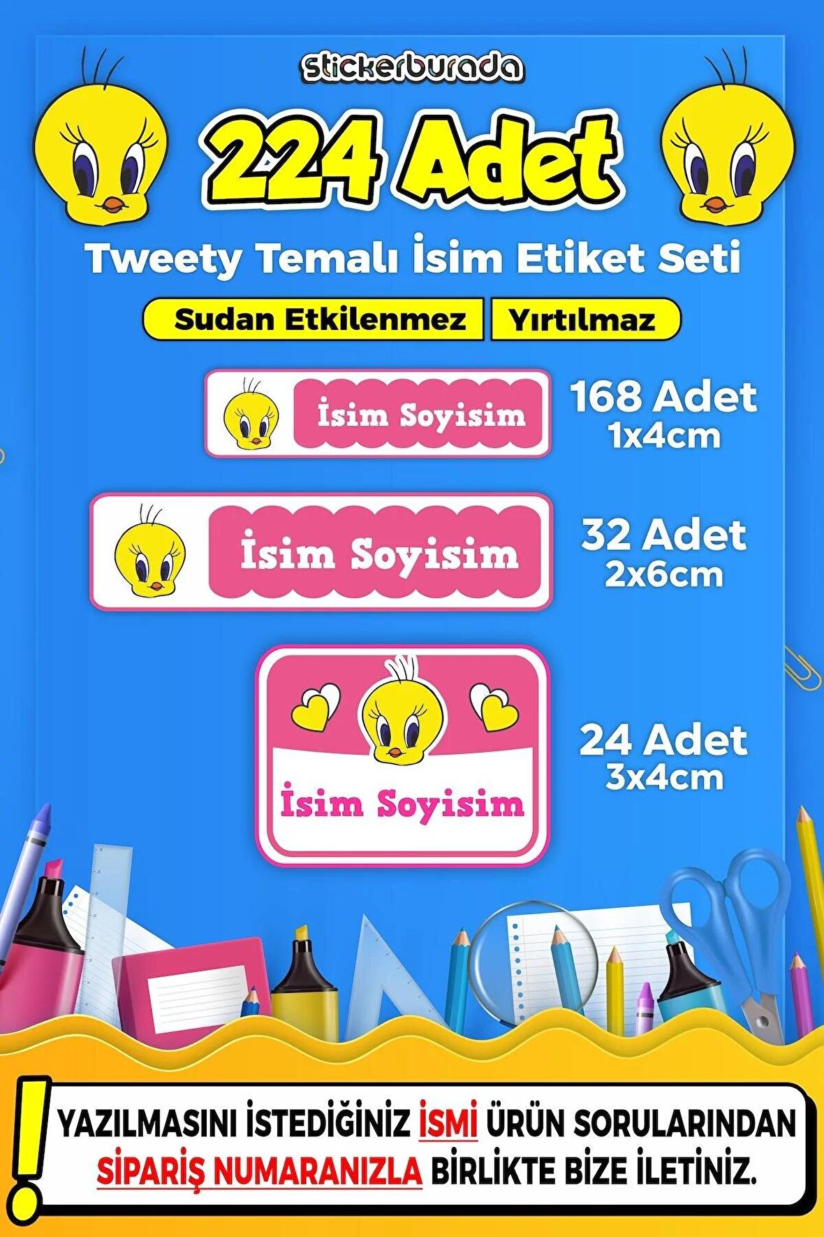 Okul Kreş Kişiye Özel İsim Yazılabilen Etiket Seti - 23