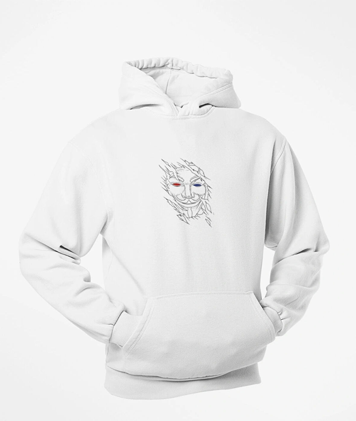 v for vendeta baskılı sweatshirt