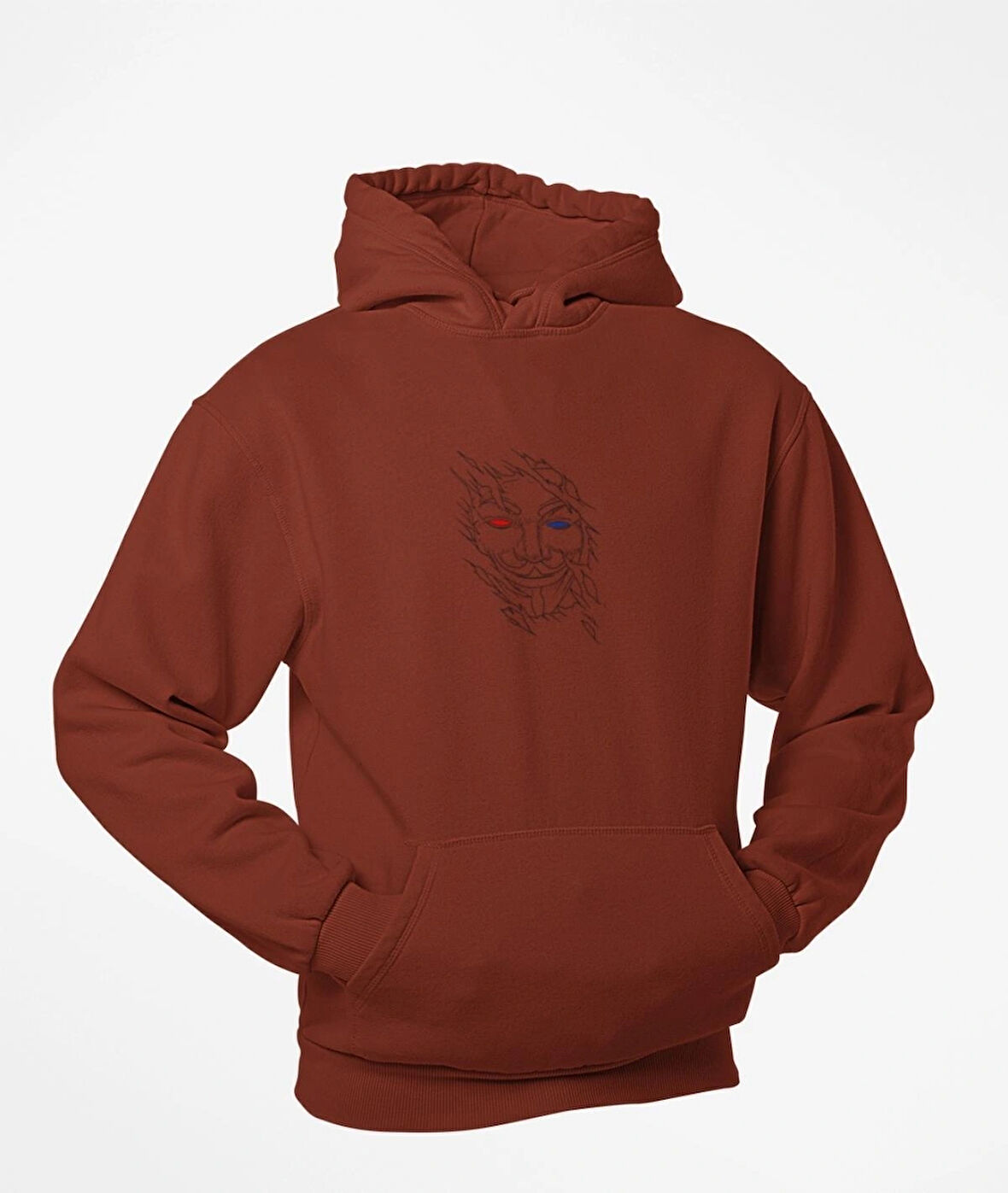 v for vendeta baskılı sweatshirt