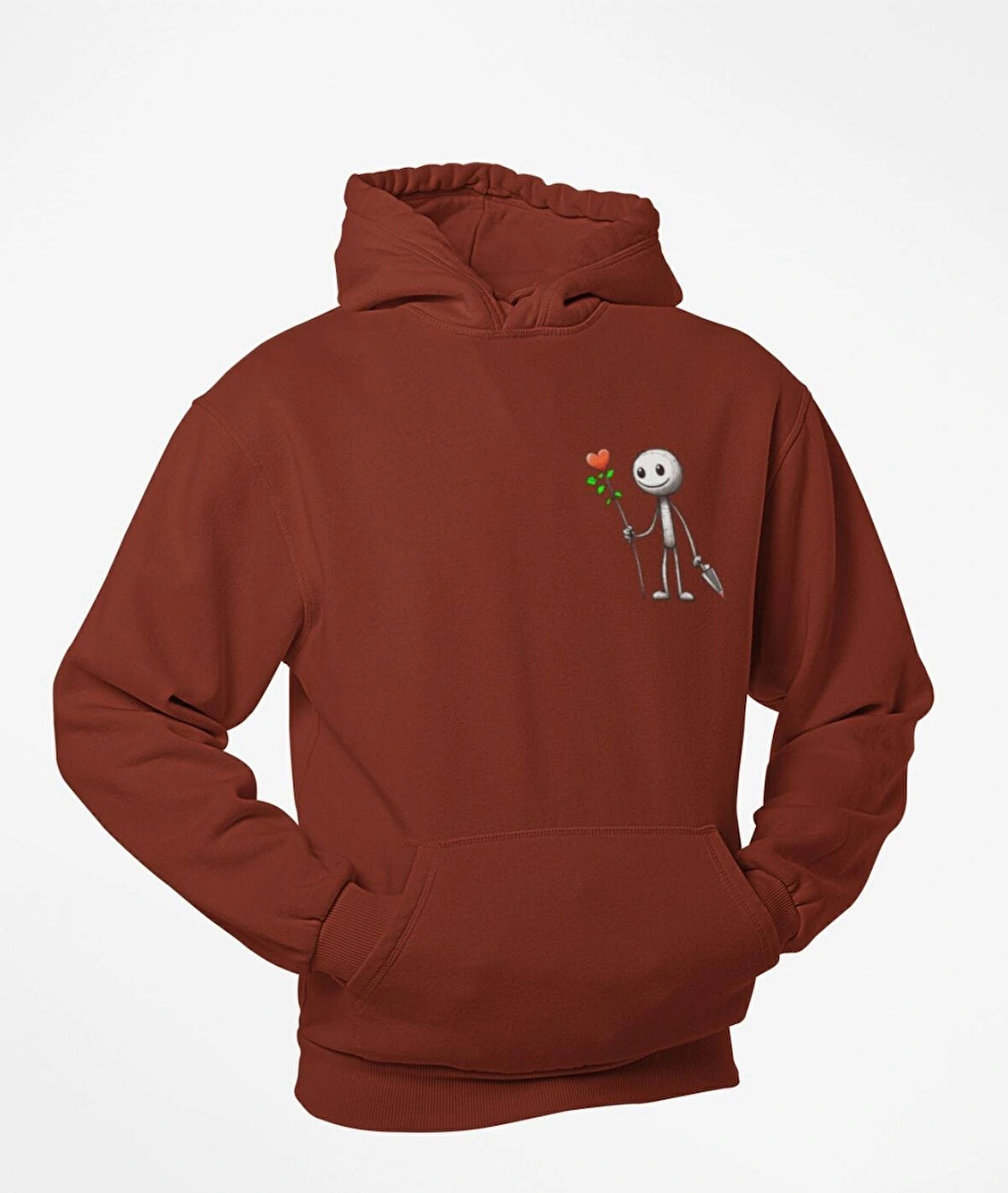 kapüşonlu Çöp adam baskılı sweatshirt