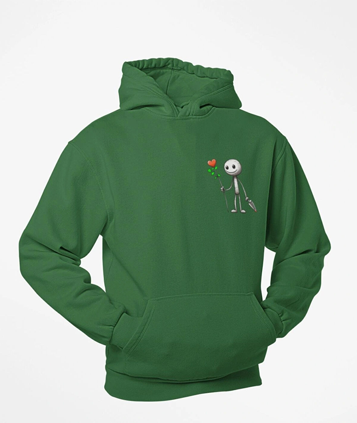 kapüşonlu Çöp adam baskılı sweatshirt
