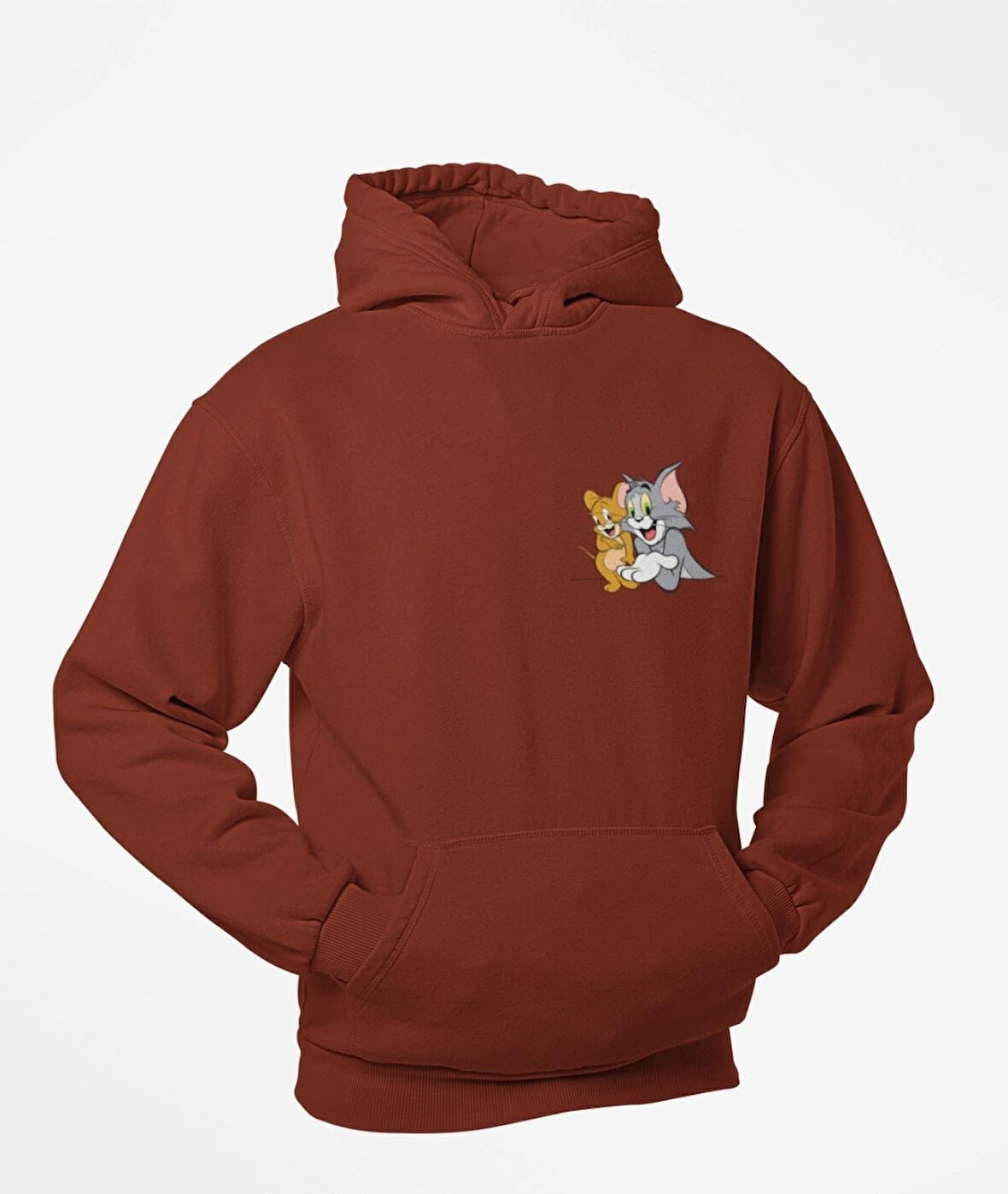 Tom ve jerry unisex kapşonlu sweatshirt