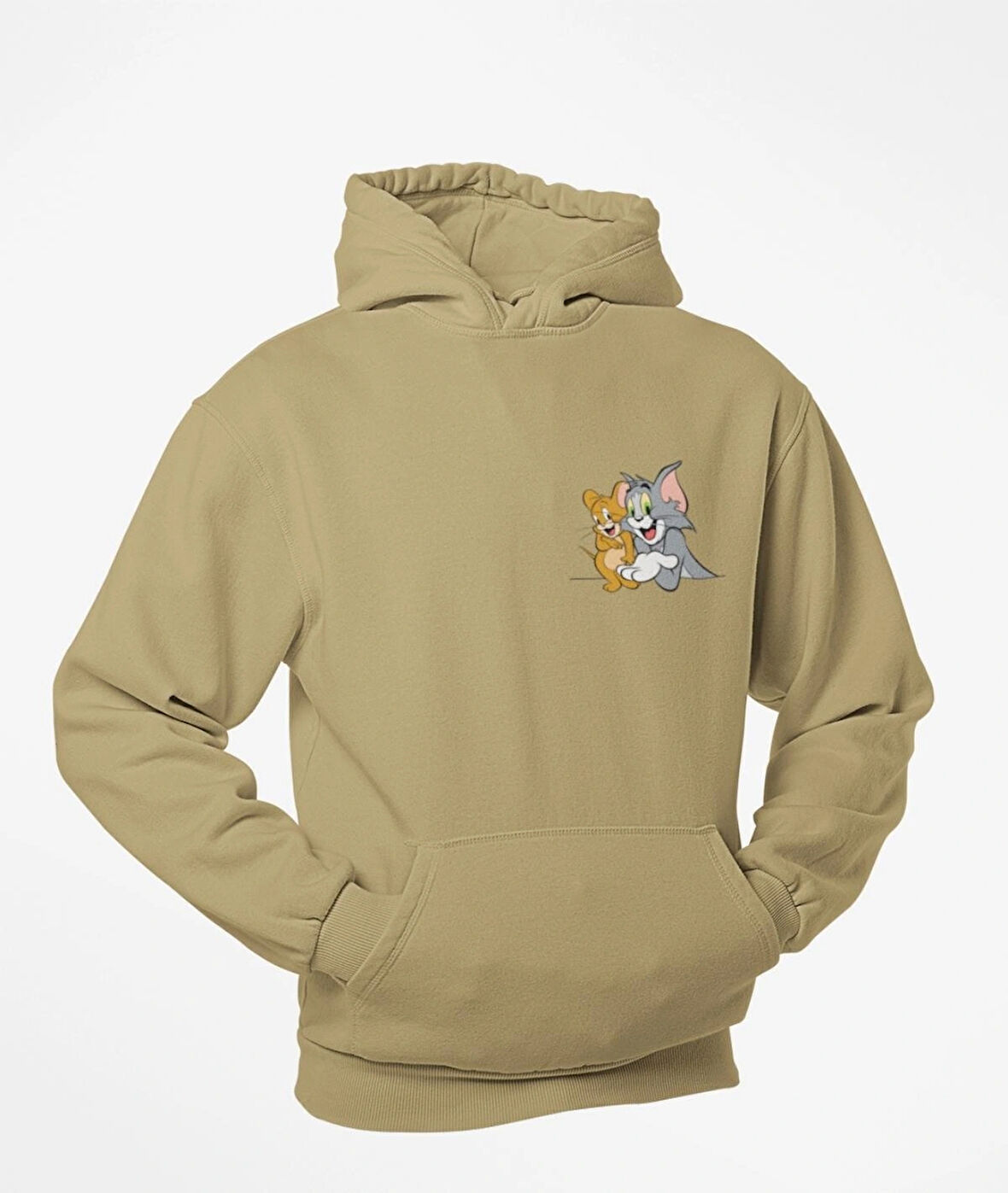 Tom ve jerry unisex kapşonlu sweatshirt