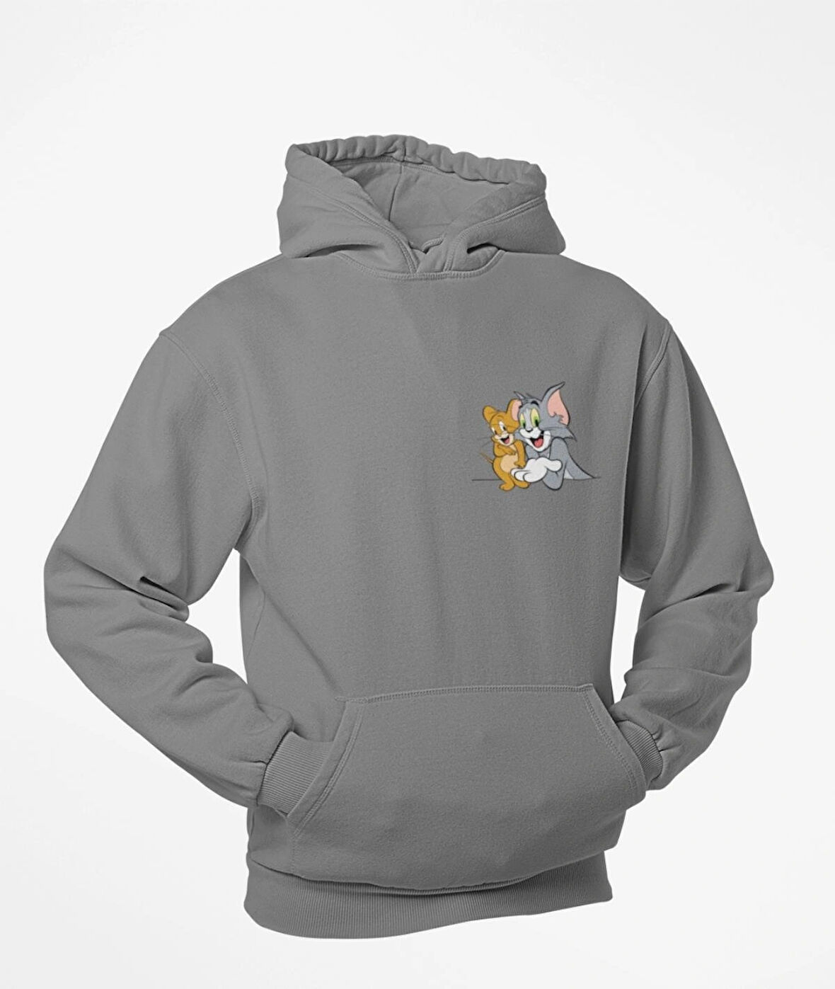 Tom ve jerry unisex kapşonlu sweatshirt
