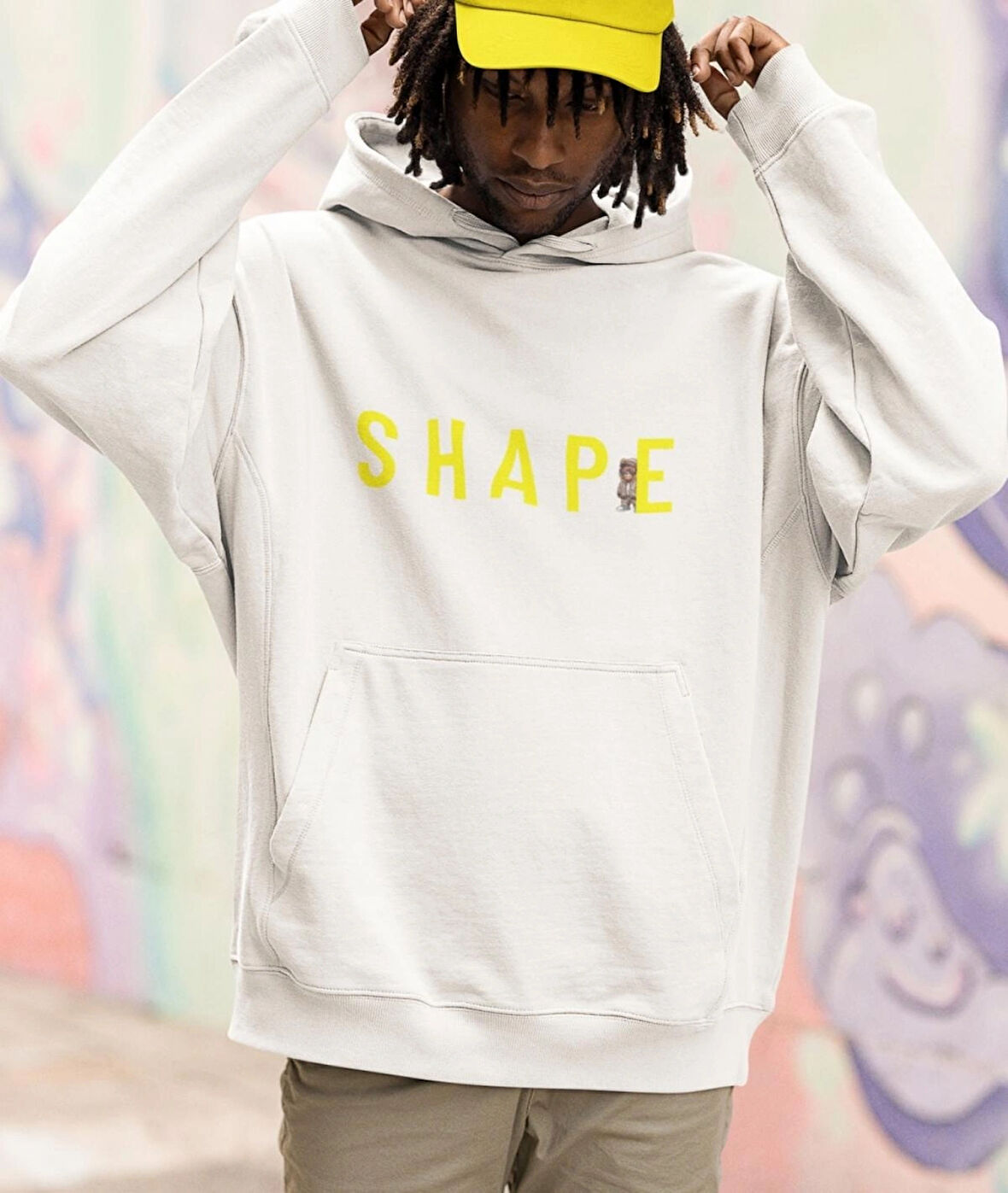 Shape(Şekil) ön ve arka ayıcık baskılı erkek sweatshirt 
