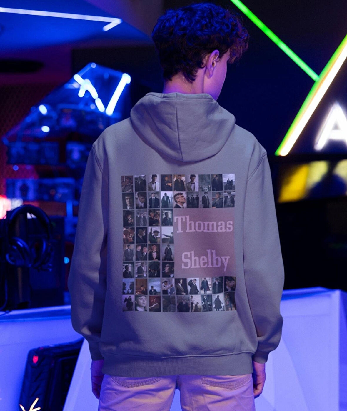 peaky blinders-thomas shelby albüm baskılı kapüşonlu kanguru cep sweatshirt