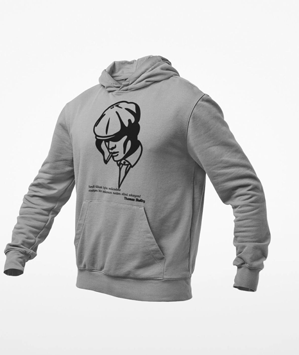 Kara kalem temalı thomas shelby 3 iplik sweatshirt