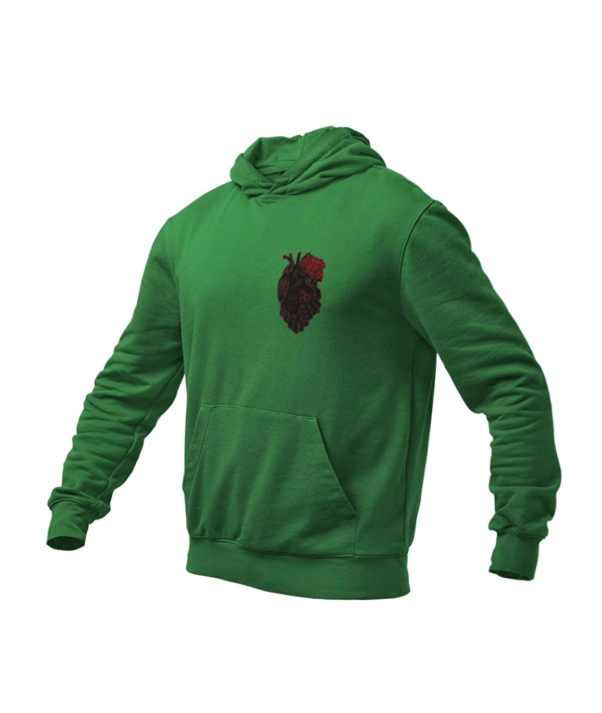 Birleşik çift el kalp temalı unisex kapşonlu sweatshirt