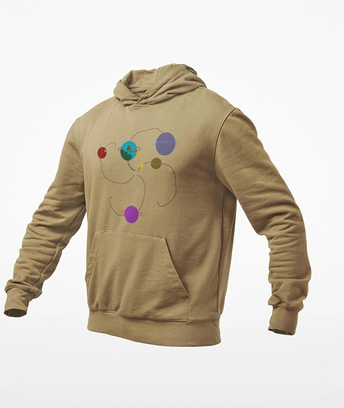 Gezegen baskılı sweatshirt