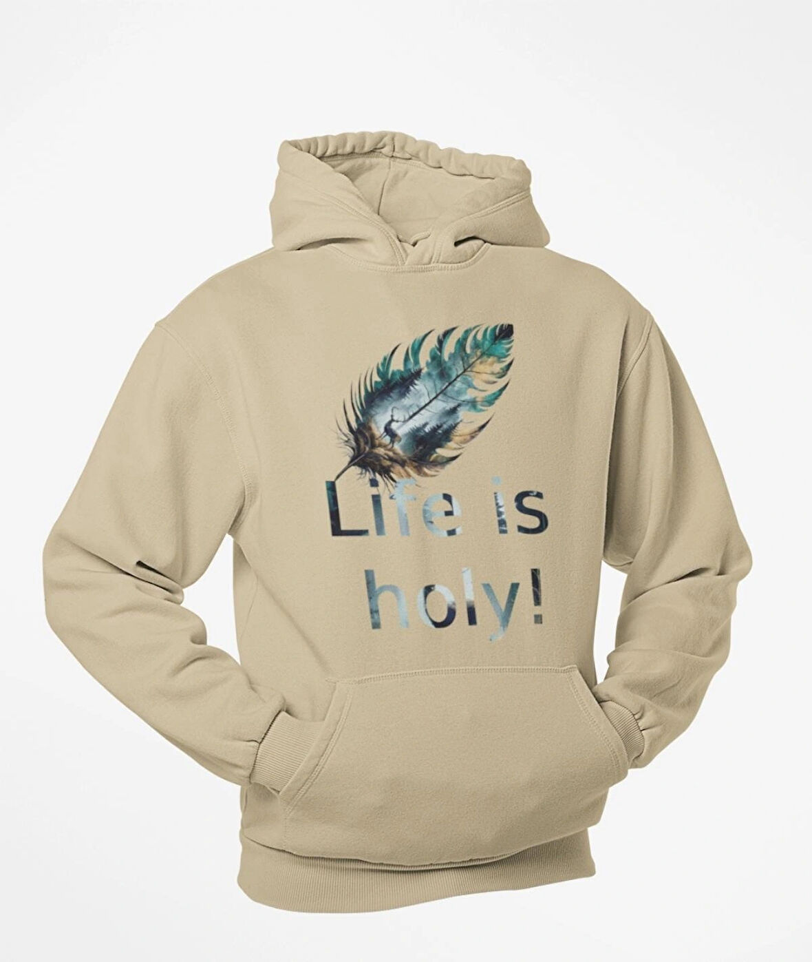 Life is holy!(Hayat Kutsaldır)  Geyikli tüy temalı unisex sweatshirts