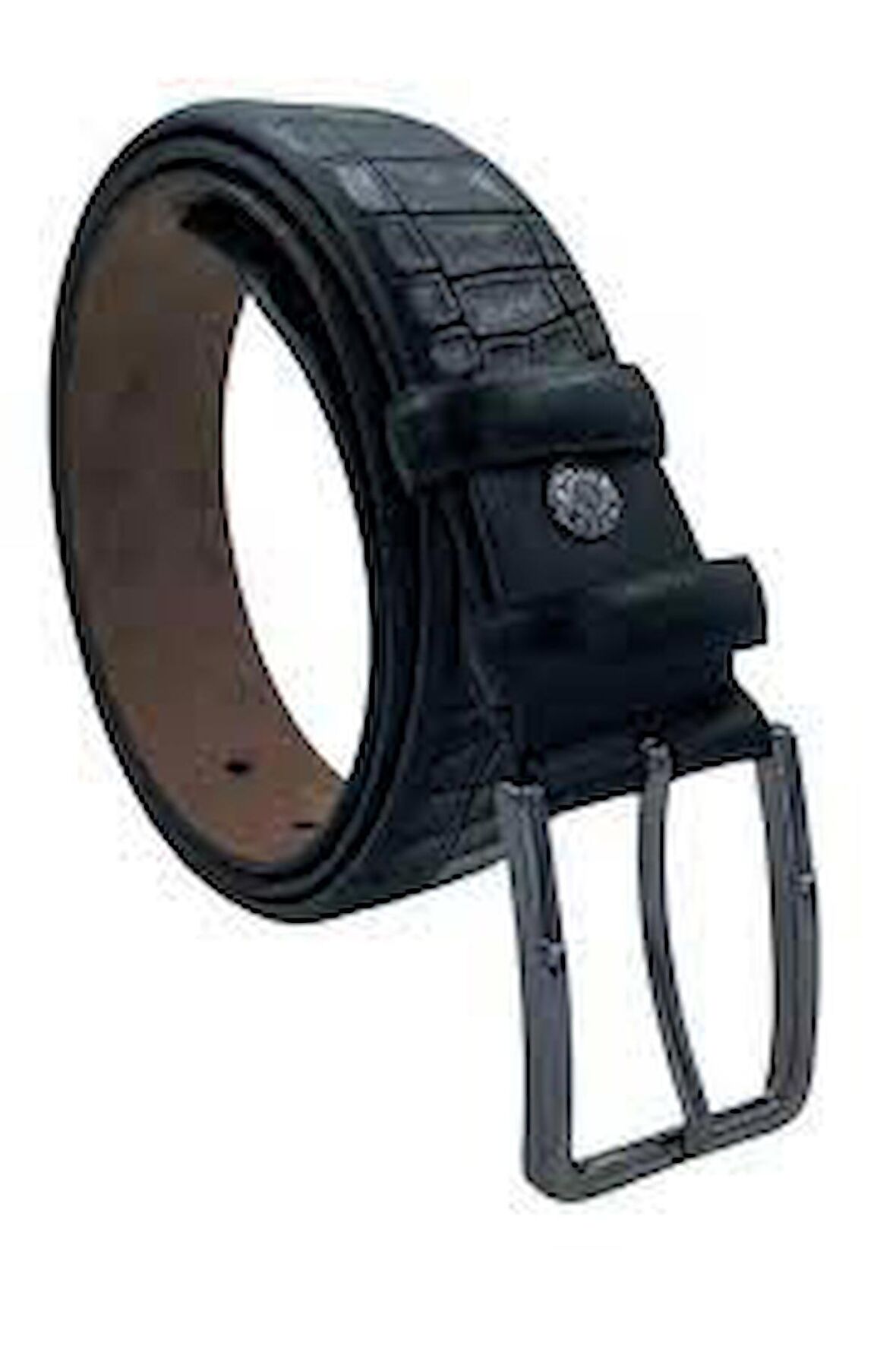 3.5 cm Klasik %100 Hakiki Deri Lüks Kemer Siyah Dikiş Desenli