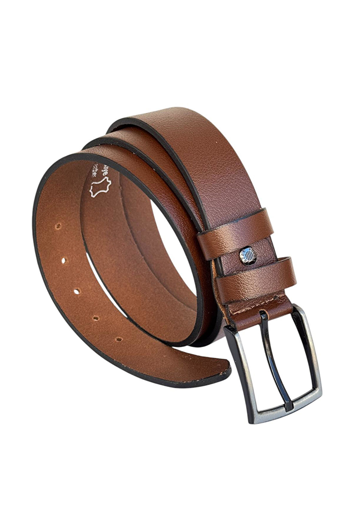 Taba Büyük Beden Hakiki Deri 4 cm. Tokalı Düz Model Erkek Kemer - 411-Battal