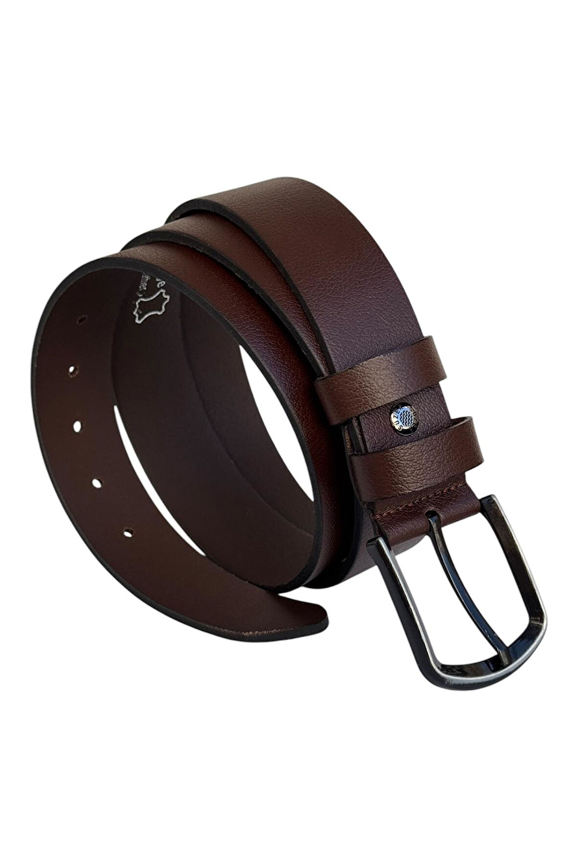 Kahverengi Büyük Beden Hakiki Deri 4 cm. Tokalı Düz Model Erkek Kemer - 409-Battal