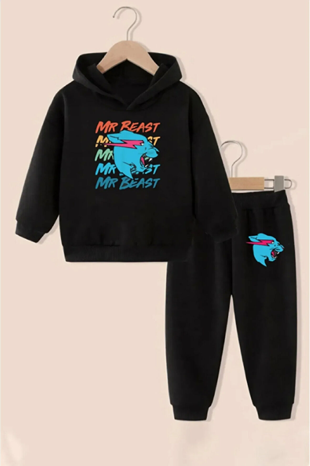 Çocuk MR BEAST EŞOFMAN TAKIMI SİYAH
