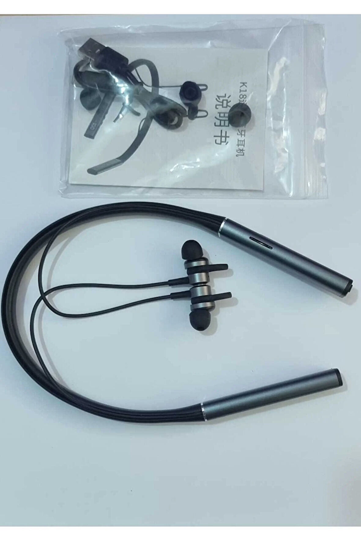 Time&Tech K18 kulaklık Boyun Askılı Spor Bluetooth Pubg Oyuncu Kulaklığı 800 Mah 100 Saat Kullanım