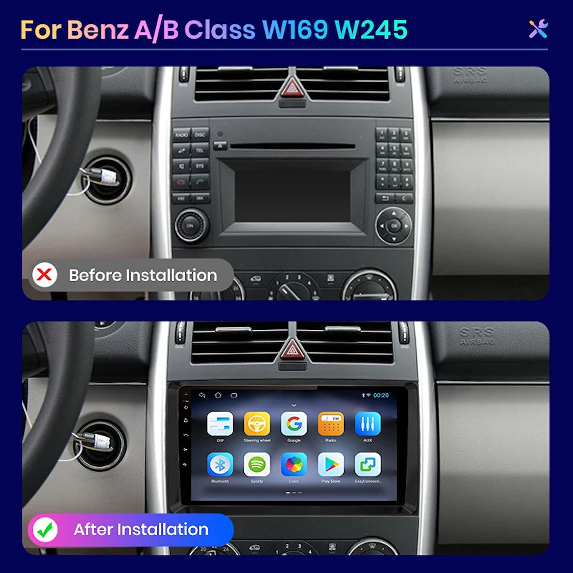 BENZ B200 SPRİNTER 2004-2012 MULTİMEDYA CARPLAY EKRAN SETİ 4 GB RAM 64 HAFIZALI