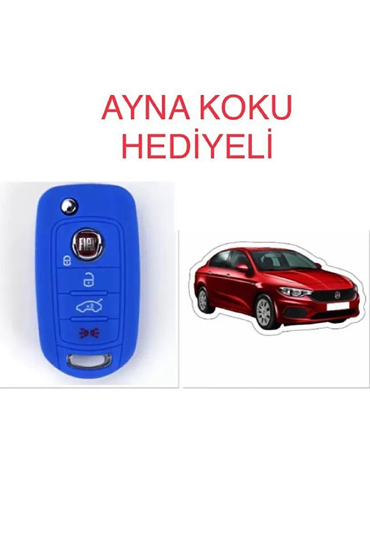 Fiat Egea 500x Silikon Anahtar Koruma Kılıfı + 5 Adet Hediye Koku