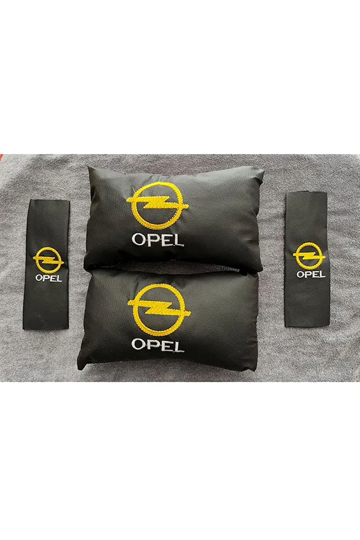 Opel Nakışlı Astra Corsa Mokka Crossland Grandland Uyumlu 1 Çift Oto Boyun Yastığı Ve Kemer pedi