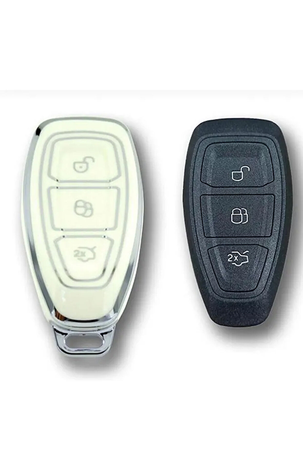 Ford Mondeo Focus Smart Beyaz-gümüş Oto Anahtar Kumanda Koruma Kılıf