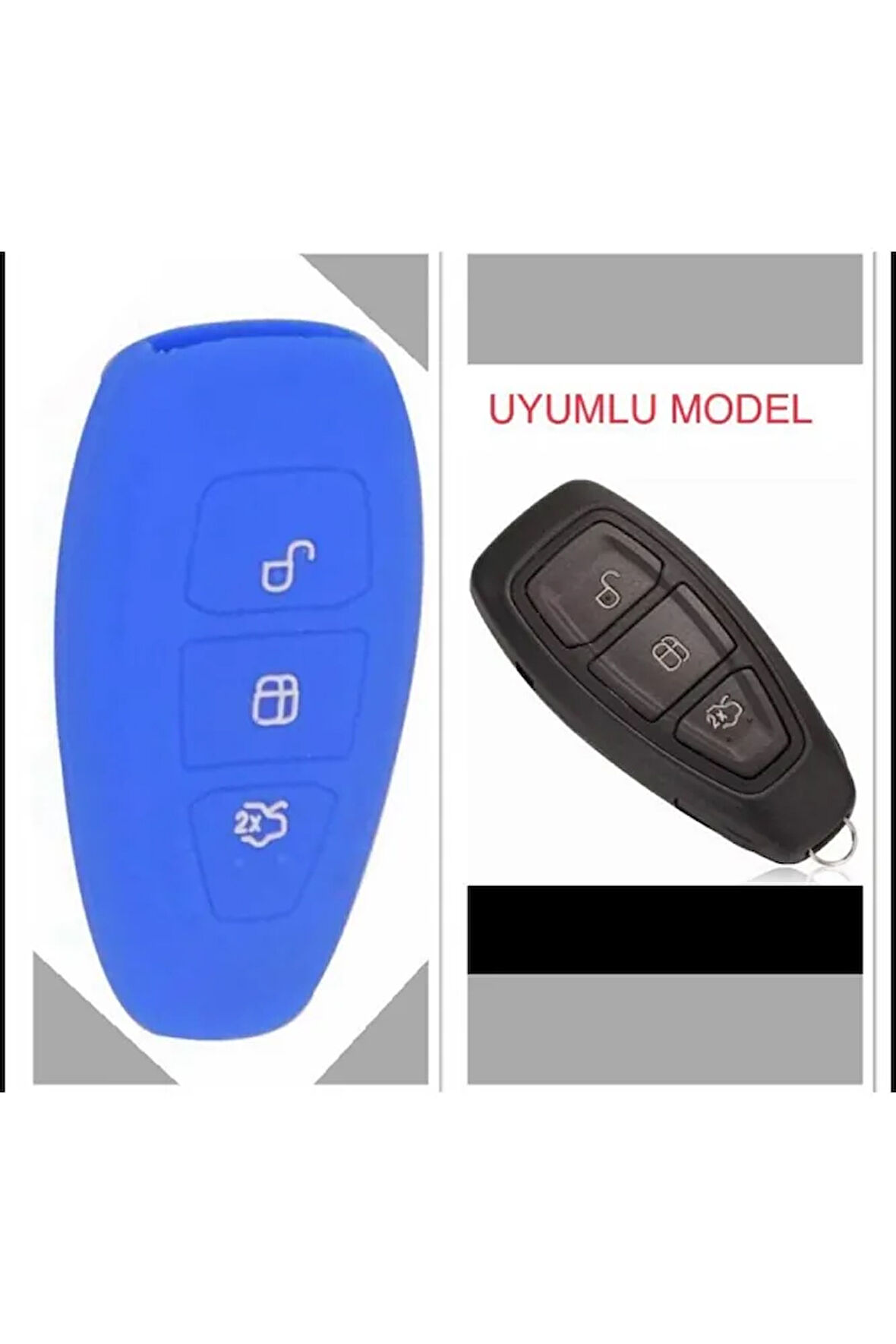 Fiesta Kuga Focus C-max Silikon Anahtar Kılıf (sustasız) Mavi Renk