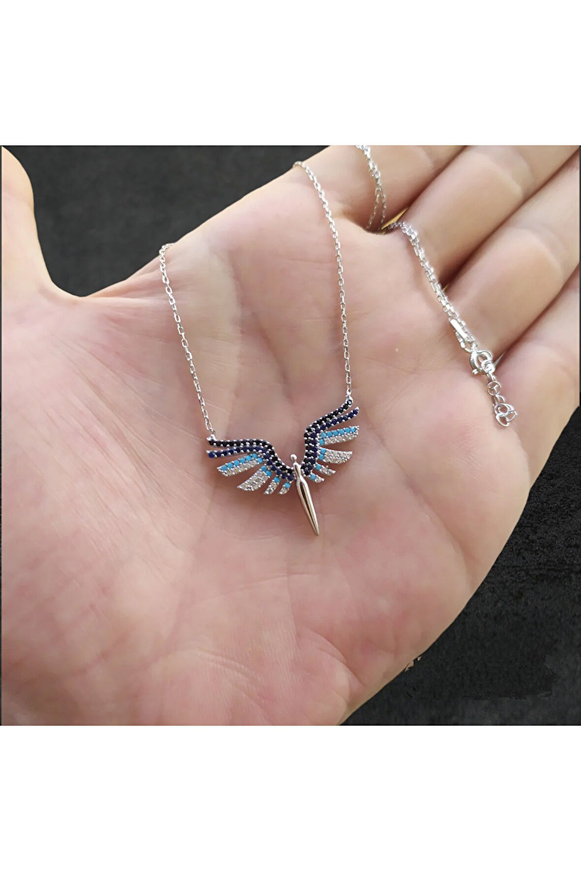 Modahilye 925 Ayar Gümüş Mikail Kılıcı Mix Şans Kolyesi