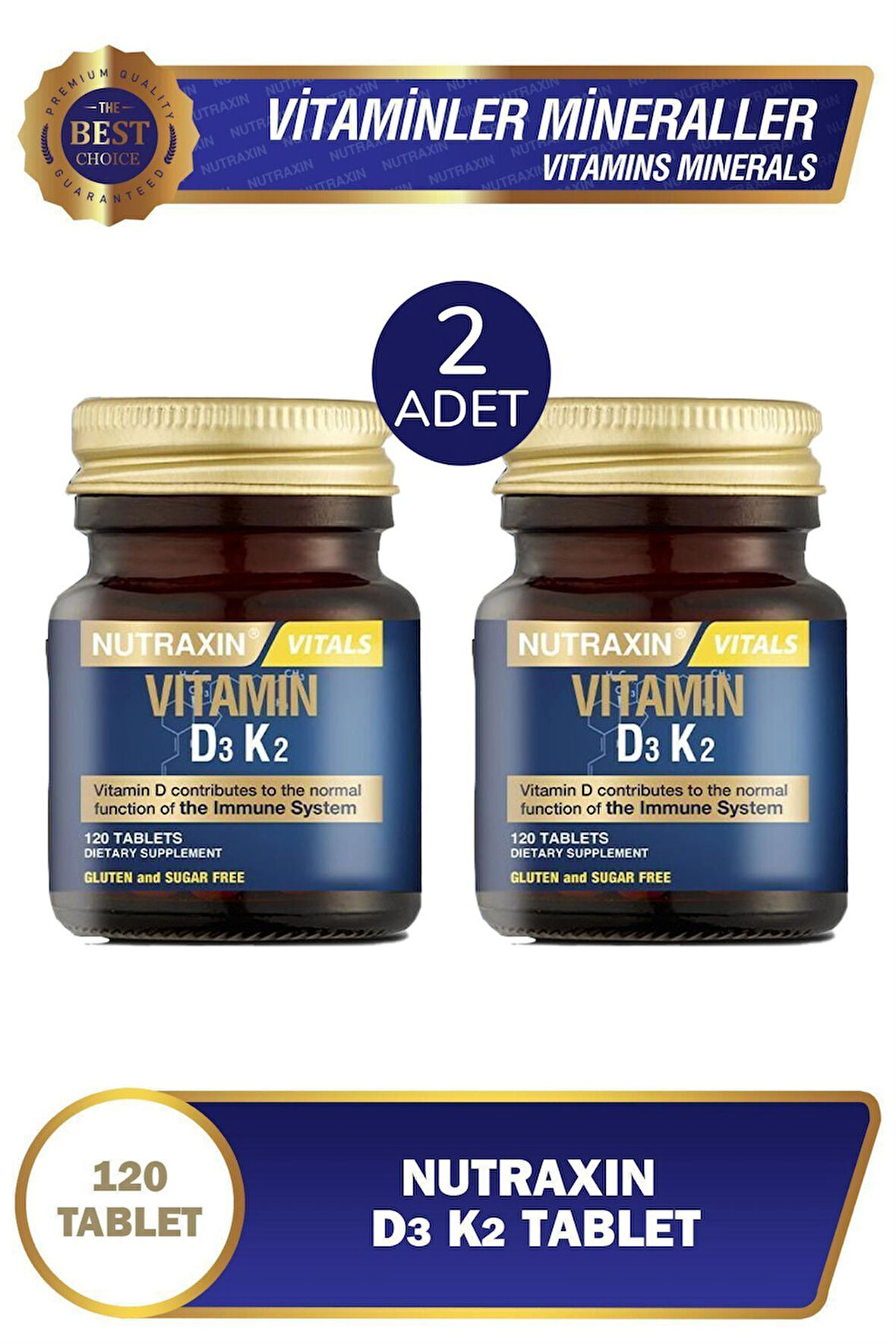 Nutraxin D3K2 120 Tablet 2 Adet