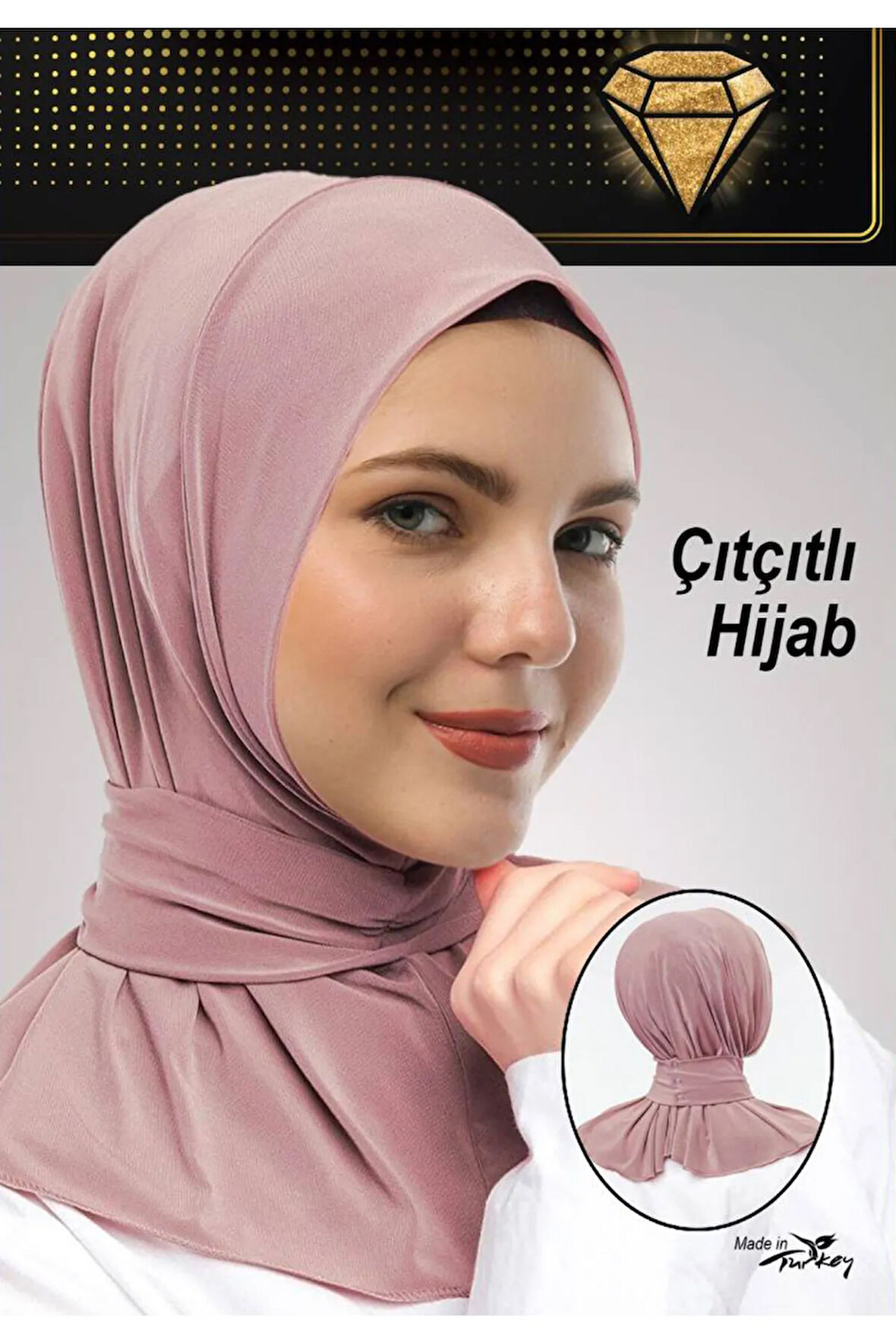 Kadın Tesettür Sandy Çıtçıtlı Hijab