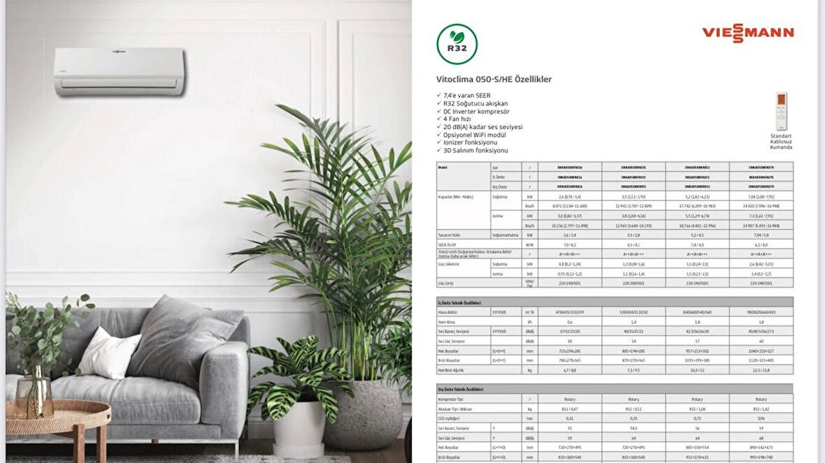 Viessmann VİTOCLİMA 050-s SWAA050MFA052-PRO + 18000 BTU/h   