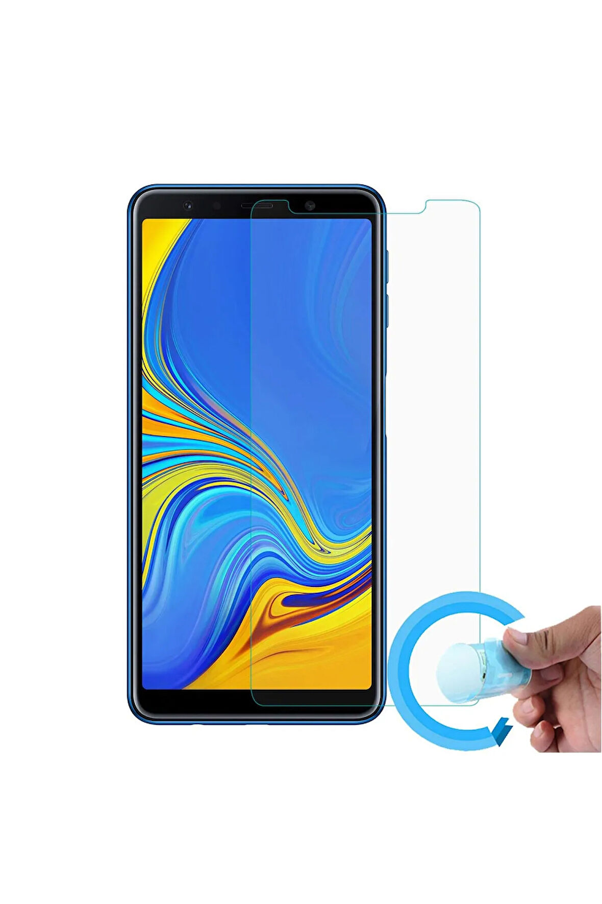 Samsung Galaxy A7 2018 Ekran Koruyucu Cam Tam Uyumlu Temperli Cam Kırılmaz Cam