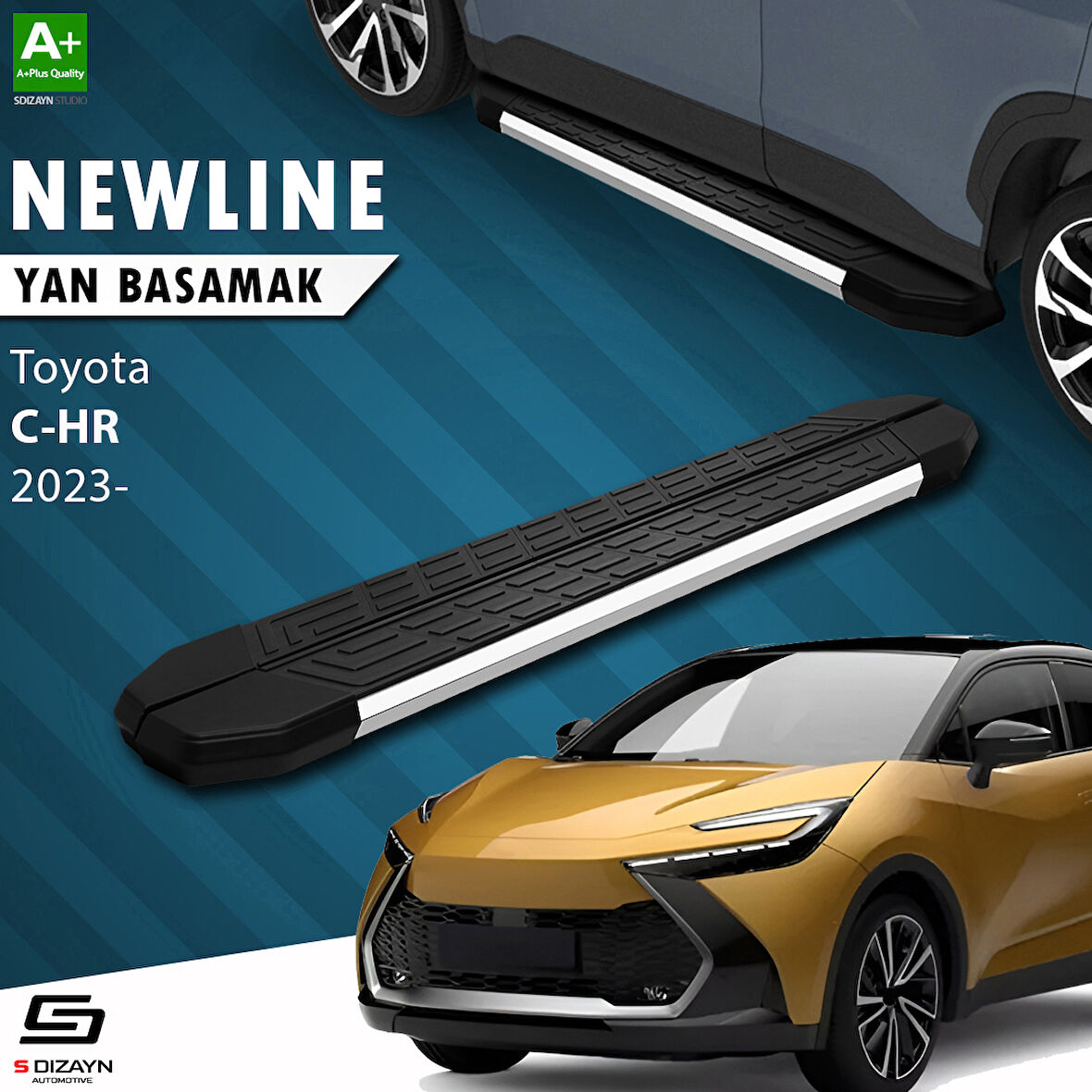 S-Dizayn Toyota C-HR 2 NewLine Krom Yan Basamak 173 Cm 2023 Üzeri A+ Kalite