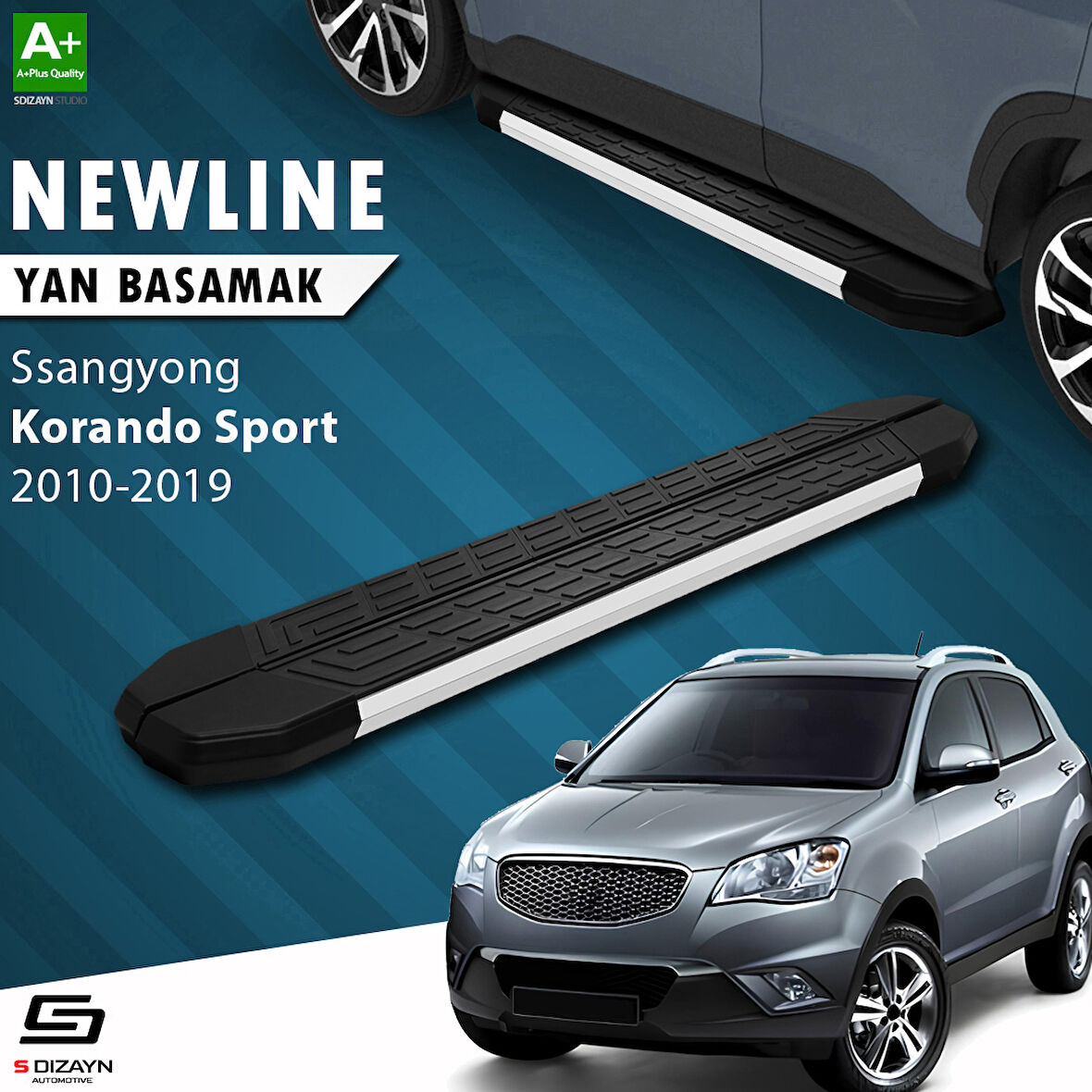 S-Dizayn Ssangyong Korando Sport NewLine Aluminyum Yan Basamak 203 Cm 2010-2019 A+ Kalite