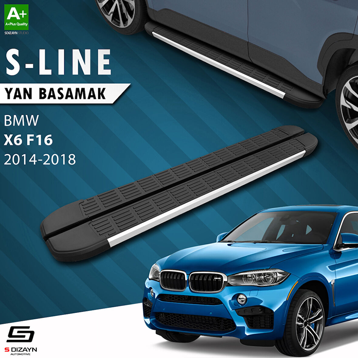 S-Dizayn Bmw X6 F16 S-Line Aluminyum Yan Basamak 193 Cm 2014-2018 A+ Kalite