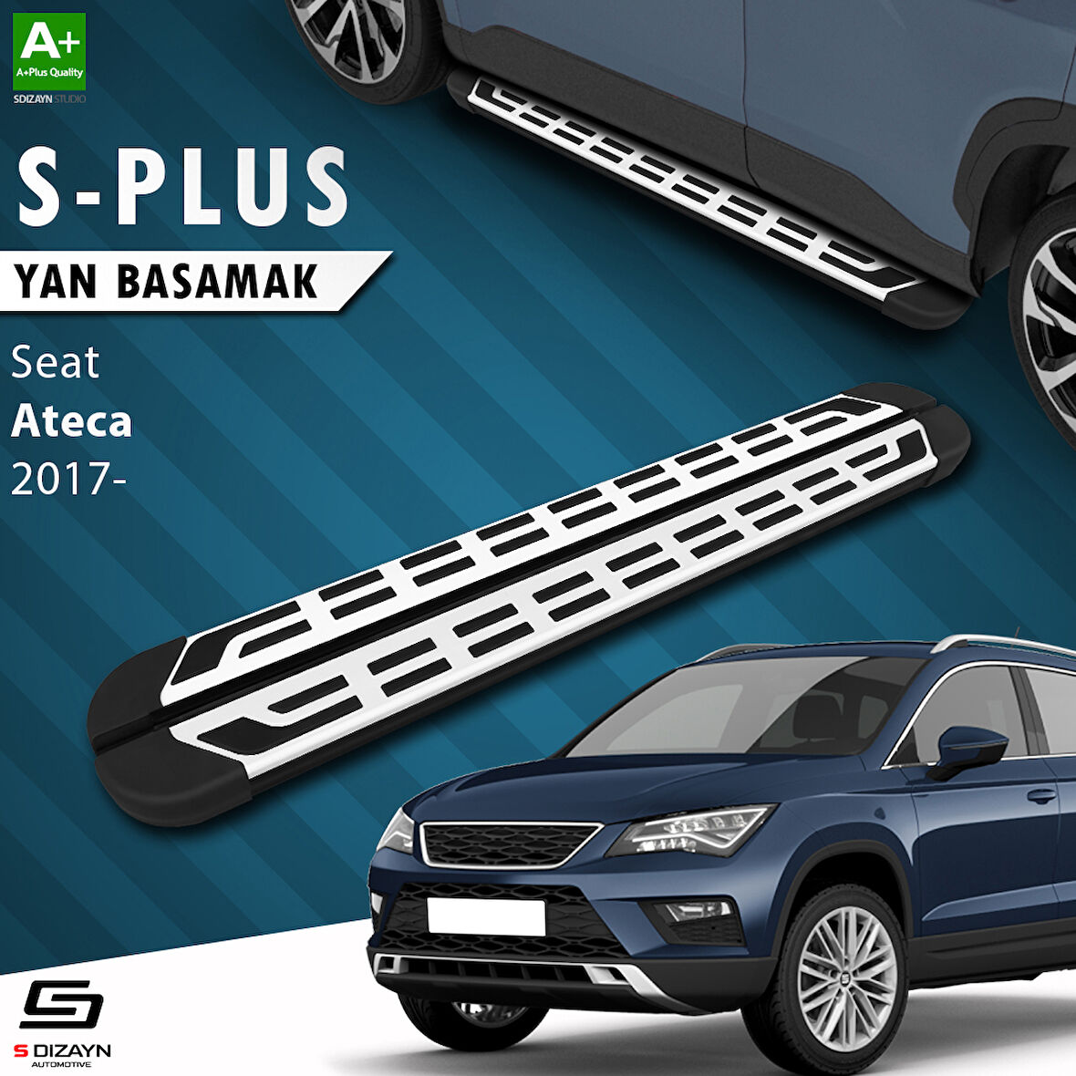 S-Dizayn Seat Ateca S-Plus Gri Yan Basamak 173 Cm 2017 Üzeri A+ Kalite