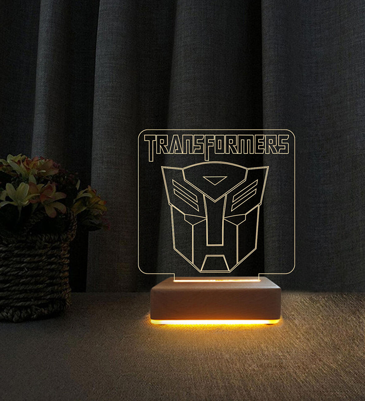 3D Led Gece Lambası Transformers Tasarım Lamba Doğum Günü Hediyesi