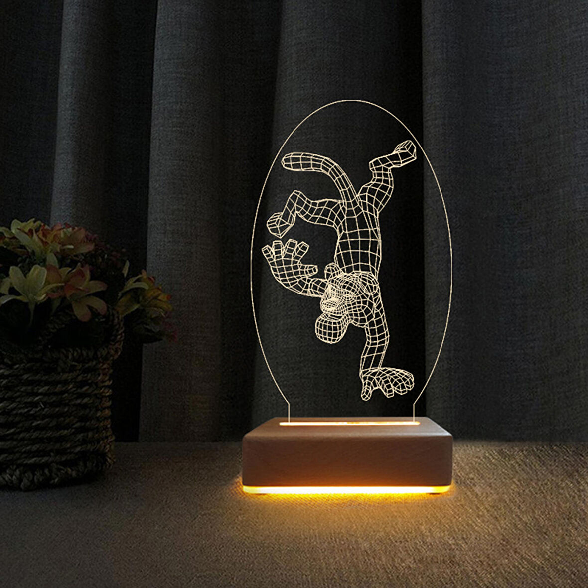 3D Led Gece Lambası Kaplan Dizayn Doğum Günü Hediyesi