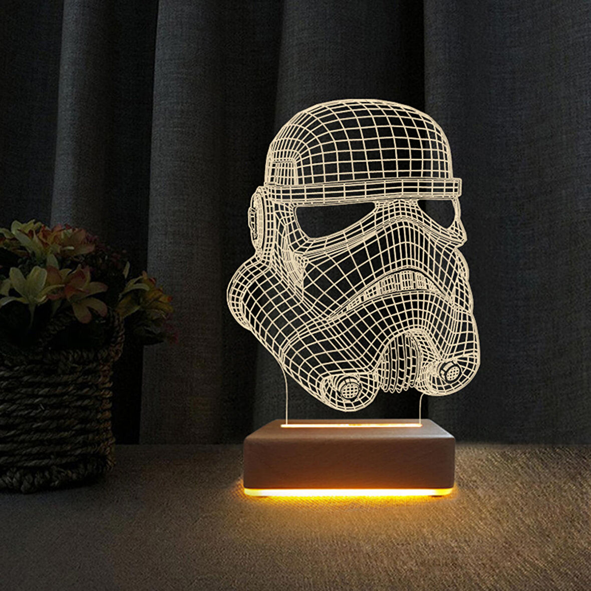 3D Led Gece Lambası Star Wars Askeri Gece Lambası Doğum Günü Hediyesi