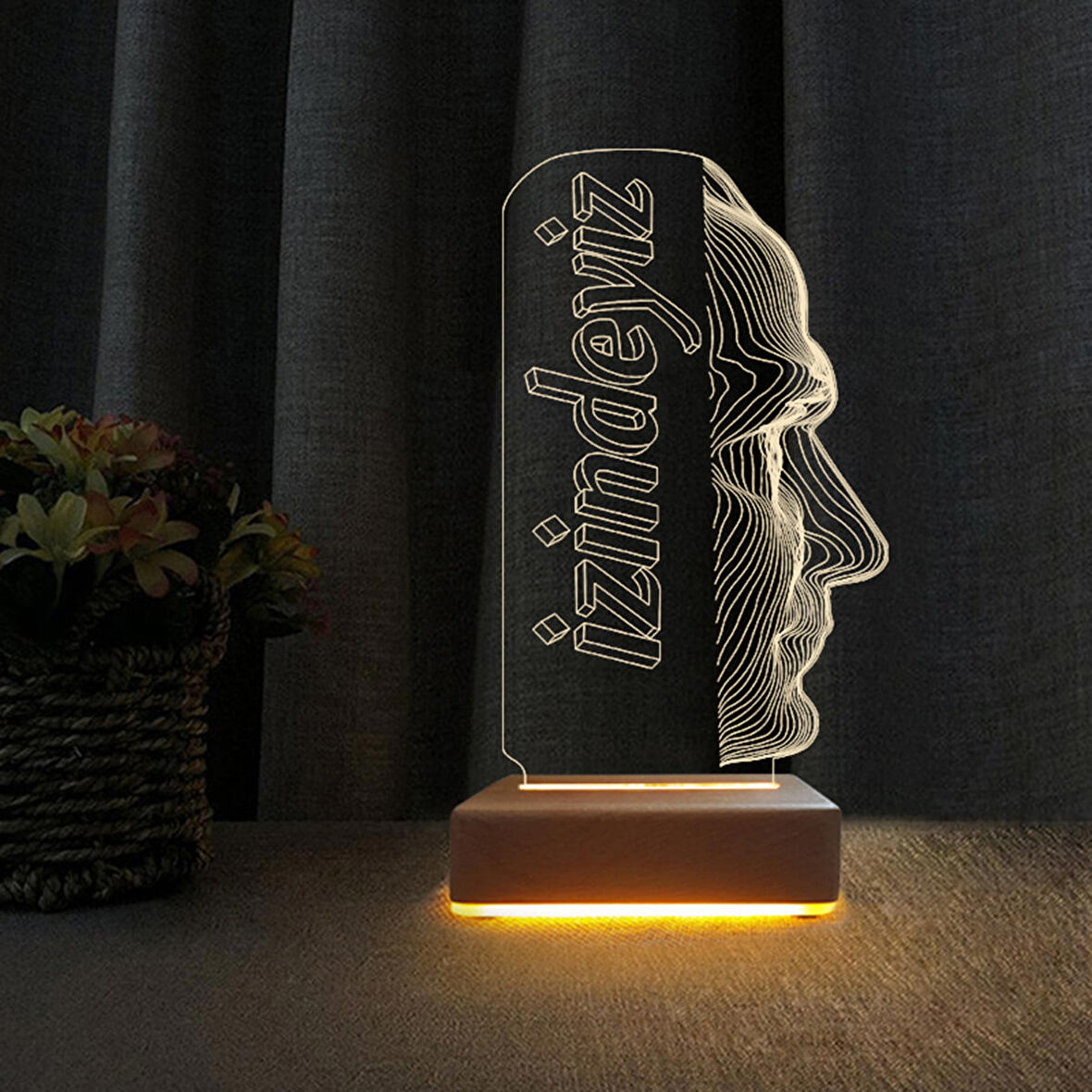 3D Led Gece Lambası Atatürk Tasarım Led Lamba Öğretmene Hediye