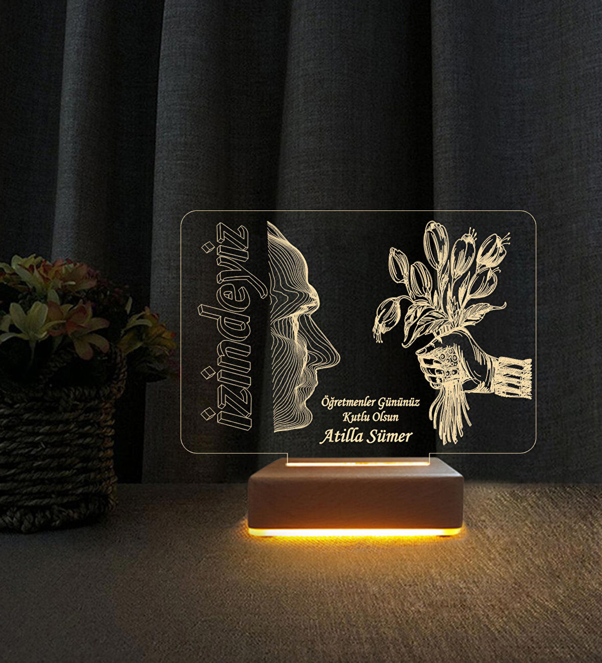 3D Led Gece Lambası Öğretmenler Günü Özel Tasarımlı Öğretmenler Günü Hediyesi 3D Led Lamba