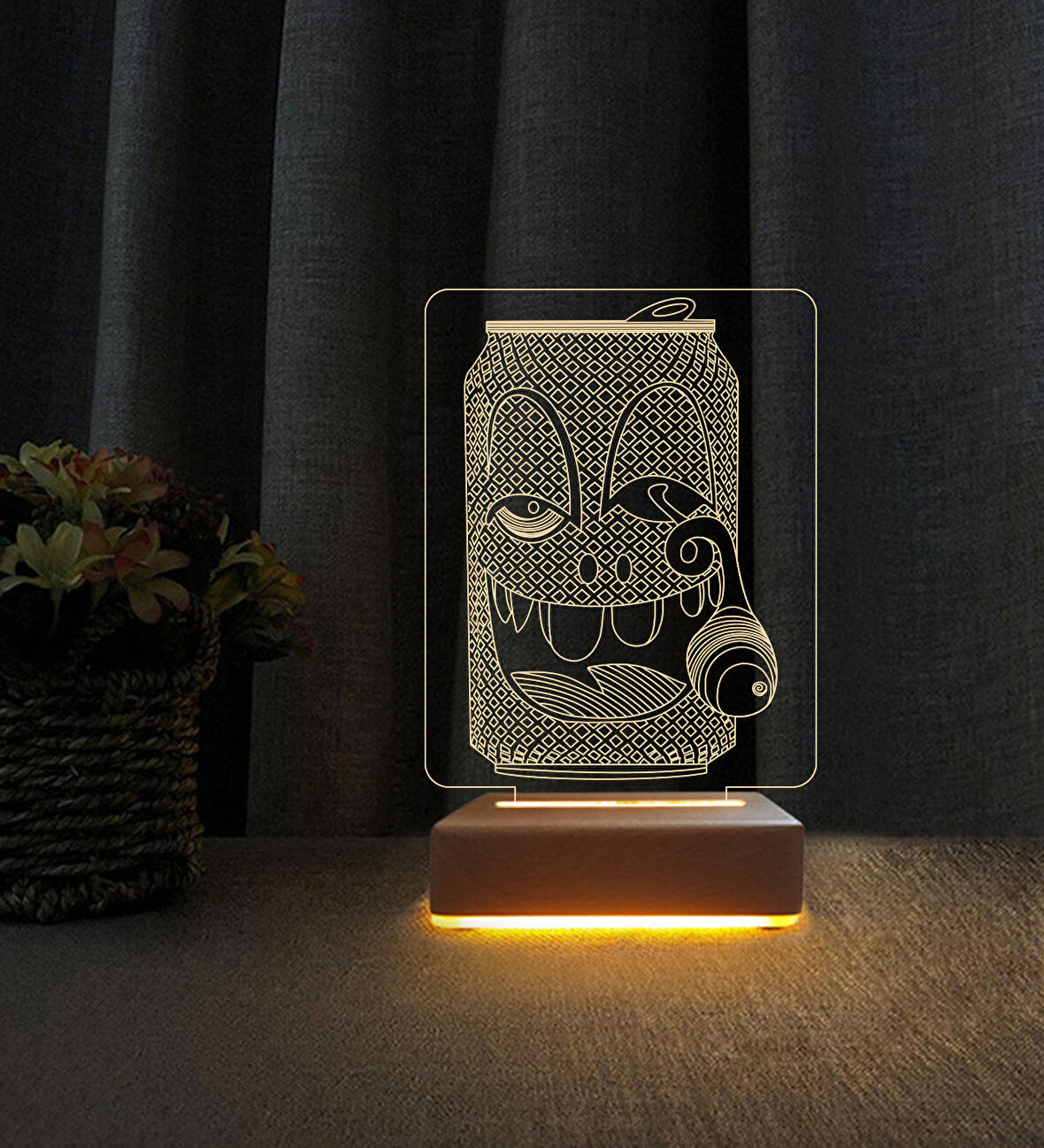 3D Led Gece Lambası Kutu İçecek Tasarımlı Lamba Led Lambası Doğum Günü Hediyesi