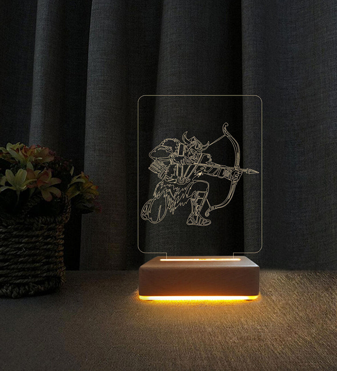 3D Led Gece Lambası Viking Tasarımlı 3d Masa Lambası Doğum Günü Hediyesi
