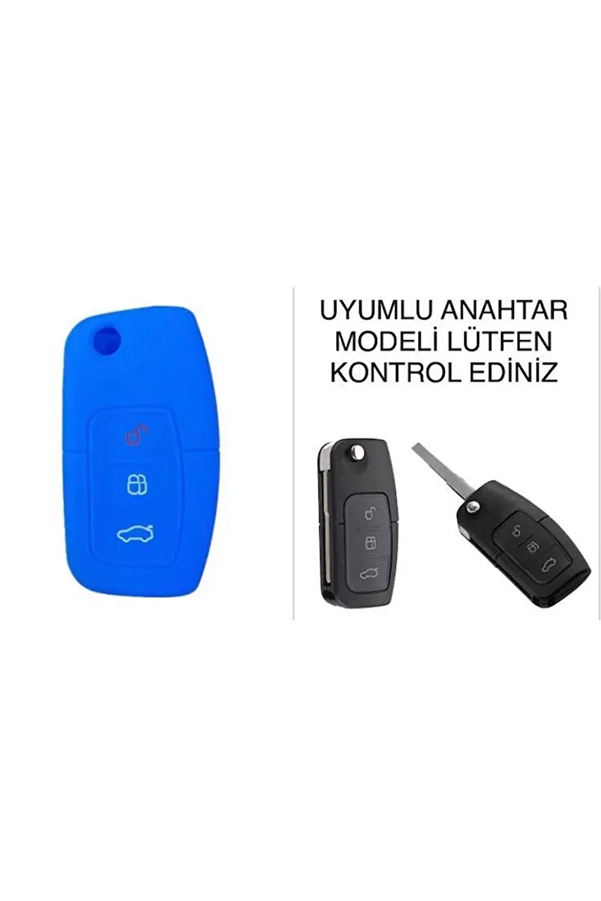 Fiesta Focus B-max Kuga Silikon Anahtar Koruma Kılıfı Mavi Renk