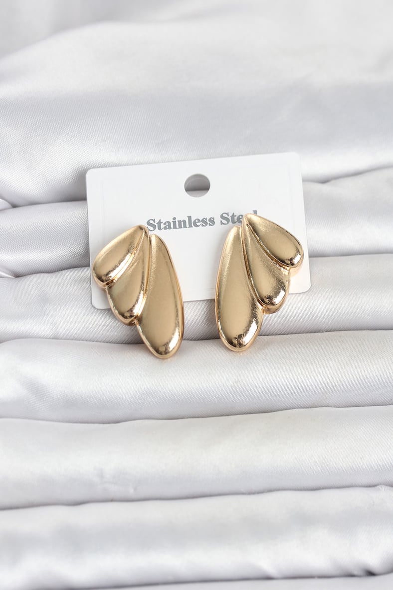 316L Çelik Gold Renk Vintage Kadın Küpe TJ-BKP11808